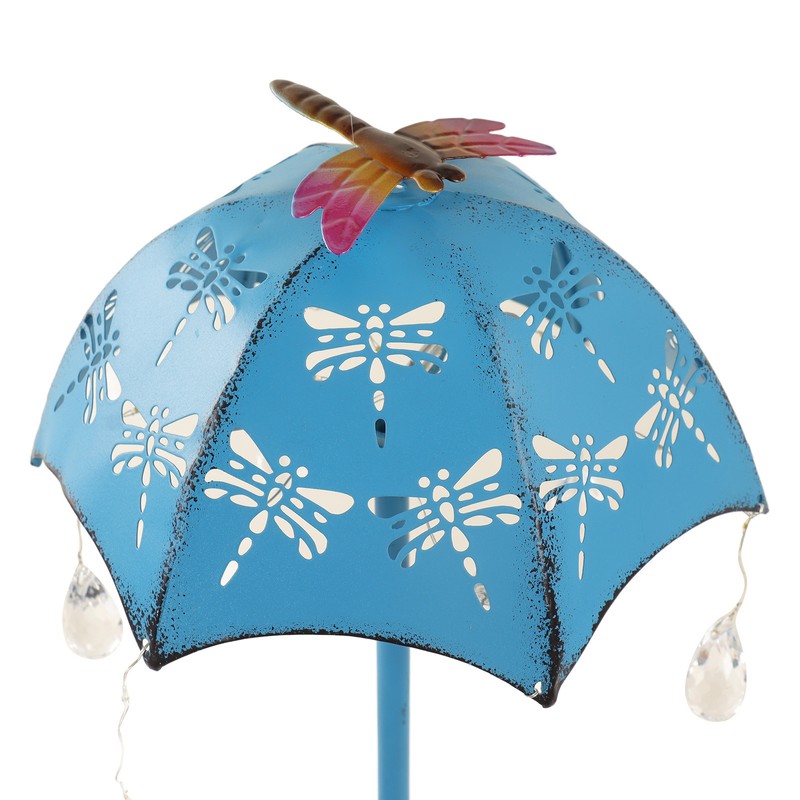 Solar Bird Feeder LED Floor Lamp with Feeding Tray Umbrella