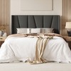 Allewie Full Size Platform Bed Frame with Geometric Wingback Headboard,