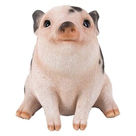Hi-Line Gift 87685-A Chubby Piglet Sitting-Pink with Black Spots