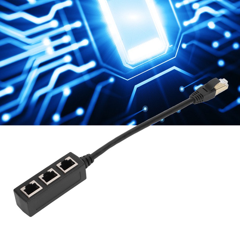 RJ45 Ethernet Adapter Cable Extension 1 to 3 Port Excellent
