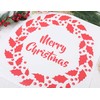 Merry Christmas Maple Leaf Stickers - Red Winter Window Decals,