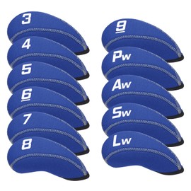 11 Pack Golf Iron Covers Headcovers (3-9, P, A, S, L) Neoprene Blue