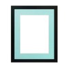 FRAMES BY POST 0.75 Inch Black Picture Photo Frame With Blue Mount 10 x 8 Image Size 7 x 5 Inch Plastic Glass