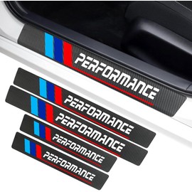 4 Pack Car Door Sill Protector Sticker fit 1 2 3 4 5 X1 X3 X6 X7 Series Carbon Fiber Style Decoration Door Entry Guard Accessories for Most Cars