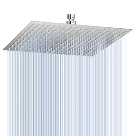 KINLIV 16 inch Brushed Nickel Large Rain Shower Head - All Metal 304 Stainless Steel, Full Body Rainfall Shower with 324 Silicone Nozzles - Waterfall Bathroom Square Showerheads, Ceiling Mounted