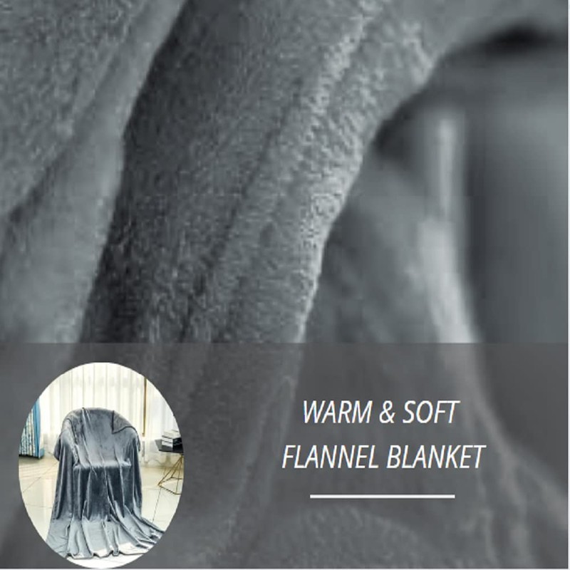 Double Dark Grey Luxury Super Soft Plush Flannel Fleece Blanket