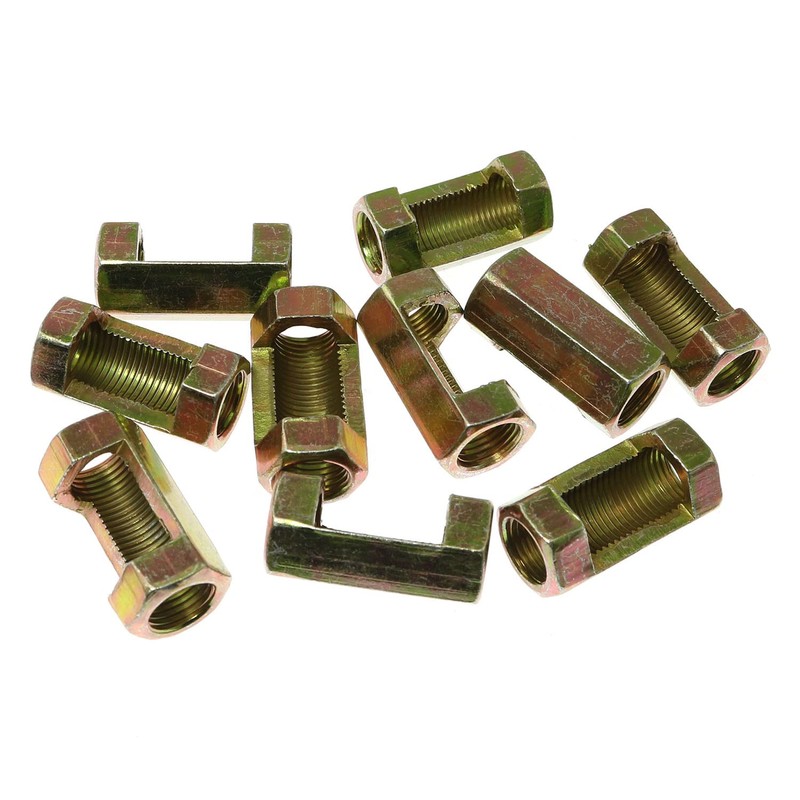 RLECS 10pcs M10 Thread 30mm Height Hexagon Open Nut M10x30