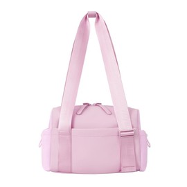 Mini Gym Bag for Women Girls Small Gym use Tote Bag with Wet Compartment Waterproof Travel Duffle Bag Cute Workout Sport Bag - Color: Black