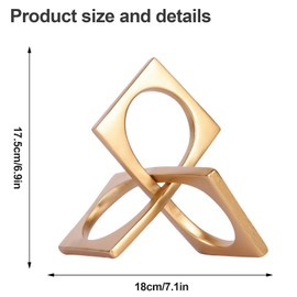 PlivBloom Gold Knot Geometric Sculpture Decor,Mid Century Modern Abstract Figurines,Home Decor Statue,Bookcase Decor,Decorative Accents for Living Room, Coffee Table, Office Desktop, Shelf (Gold)