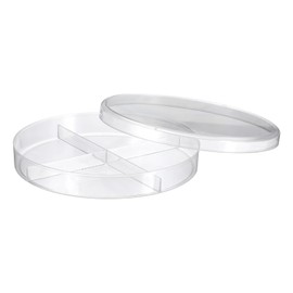 PATIKIL 90mm/3.5 Inch Plastic Petri Dishes with Lids, 4 Compartments Culture Dish Tissue Culture Plate for Lab Science Experiments, Clear