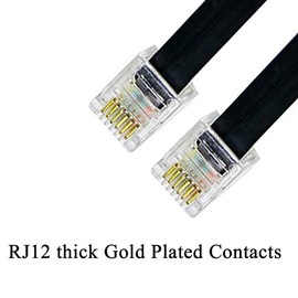 HPWFHPLF Telephone Wires, 2 PCS 10 Feet 6P6C Telephone Cable for Landline Phones, RJ12 Male to Male (10 Feet, Straight)