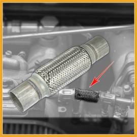 Partuto 2.36"x8"x11.81" Car Exhaust Flex Pipe with Welding Extension Pipe Replacement