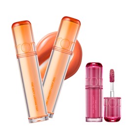 Rom&nd The Juicy Lasting Tint, High Pigmentation, Smudge-proof Korean Cosmetics Lipstick, Glossy Lip Tint, Glossy Pull Lip, 24 Bare Juicy Oh, 2ea + 06 Korean Raspberry, 1ea