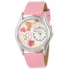 Whimsical Watches Valentine's Day Pink Leather and Silvertone Unisex Quartz