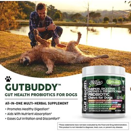 Pumpkin Dog Probiotics for Gut Health & Digestion | Colostrum, Digestive Enzymes, Ginger, Slippery Elm, Licorice & Inulin Fiber