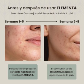 Elementa Toallas Faciales Secas Extra Grandes Desechables Rostro Limpio Bacterias Hipoalergénicas 100 Biodegradables Toallitas Desmaquillantes Skin