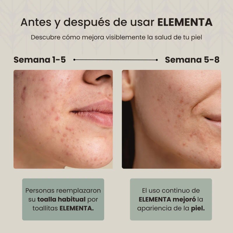 Elementa Toallas Faciales Secas Extra Grandes Desechables Rostro Limpio Bacterias