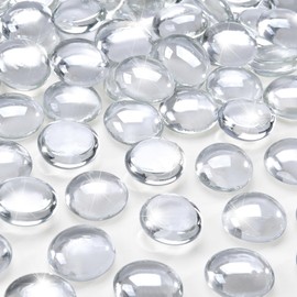 RUOJAS 10 Pounds Crystal Clear Fire Glass Beads 3/4 Inch Firepit Gems for Fire Pit Table, Fireplaces, Fire Bowl, Garden Landscaping & DIY Crafts