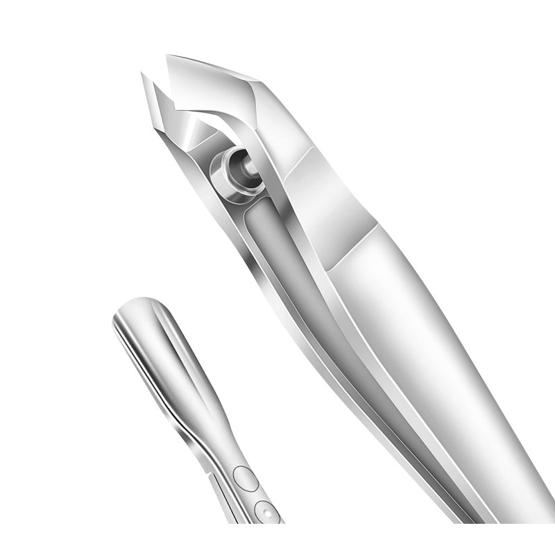 Professional Stainless Steel 2-in-1 Cuticle Pusher and Cuticle Nipper Cutter
