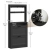 YATINEY Tall Shoe Cabinet with Flip Drawers and Coat Rack,