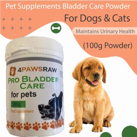 4PAWSRAW Pet Supplements Bladder Care Powder Supplement For Dogs & Cats – Maintains Urinary Health (100g Powder)