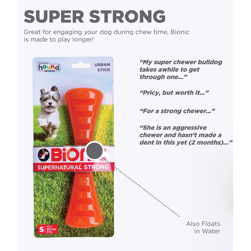 Bionic Dog Stick Toy, Orange, Small, 0.18 kg