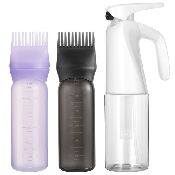 Pimoys Root Comb Applicator Bottle and Continuous Hair Spray Bottle,