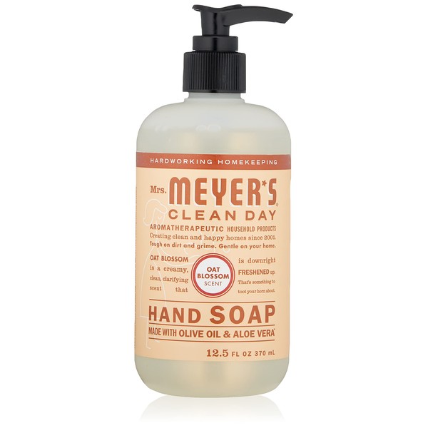 MRS. MEYER'S CLEAN DAY Hand Soap, Made with Essential Oils, Biodegradable Formula, Oat Blossom, 12.5 fl. oz - Pack of 6
