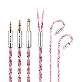 NICEHCK RubyCat IEM Cable, Copper Cables Germany Earphone Upgraded Cords, in Ear Monitor for ZST ZSTX EDX ES4 AS10 C10 C16 TRN V80 V90 (3.5mm 0.78 2Pin)