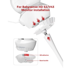 Baby Monitor Mount Compatible with Babysense HD S2/ V43 Monitor and Other Baby Monitors with 1/4 Threaded Hole, 17.7 Inches Flexible Clamp Mount Long Gooseneck Arm