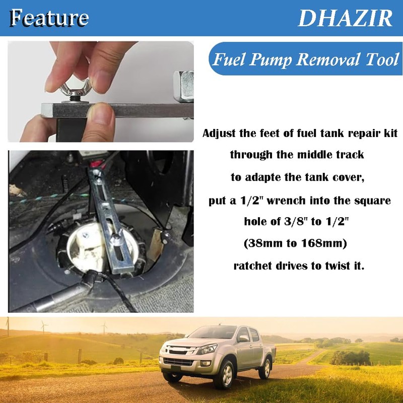 Fuel Pump Removal Tool, Adjustable Fuel Pump Lock Ring Tool,