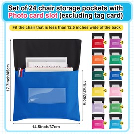 Chapou Chair Pockets for Classroom Chairback Pocket Chart 14 x 18 Inch Desk Organizer Pocket Chair Bag for Seat School Classroom(Classic,Colorful,24 Pcs)