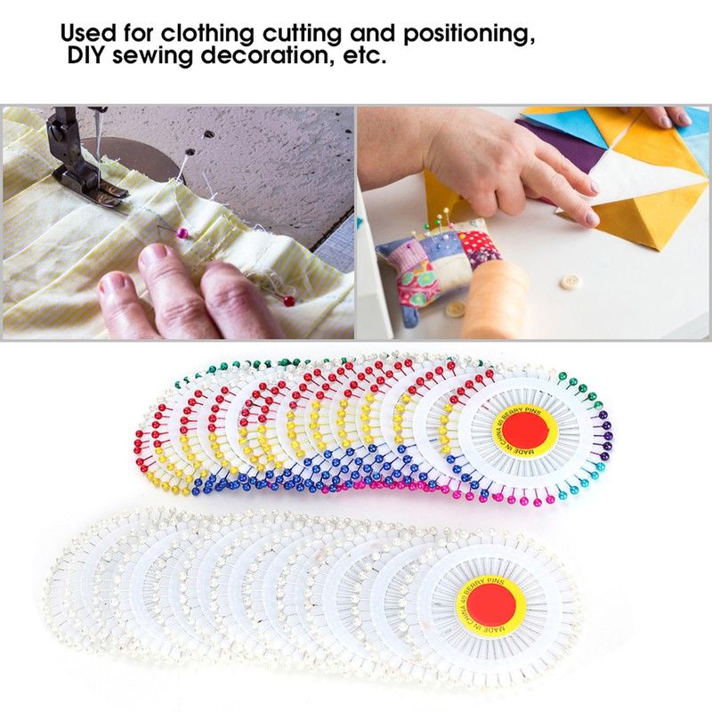 1920Pcs Pearl Head Pins Color Pinwheel Cloth Fixing Bouquet Decoration
