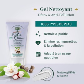 LE PETIT OLIVIER - Detox & Anti-Pollution Cleansing Gel - Almond Blossom & Moringa - Cleanses & Cleanses - All Skin Types - 98% Natural Origin - Sulphate Free - Made in France - 150 ml