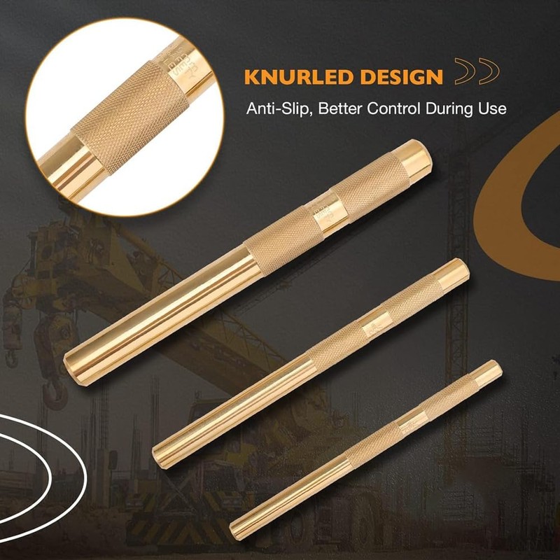 Peakloong Brass Drift Punch Set, 25075 25076 25077 Brass Punches