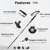 YAPJEB Trekking Pole, Foldable, Climbing Stock, Lightweight, Aluminum, Walking Pole,