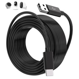 5M/16FT USB C Cable Long Power Extension Cord for Xiaomi Mi Camera 2K/CCTV/Blink Mini 2/eufy Indoor Cam C220/C210/S330/PTZ/Tapo C120 Security Cameras,USB to USBC Cord for Camera Power Supply,Black