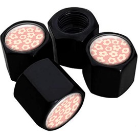 Metal Tire Valve Stem Caps 4 Pack,Car Wheel Stem Caps, Aluminum Universal Air Valve Covers for Cars, Trucks, SUVs, Bikes, Motorcycles, Bicycles(Pink Flowers)