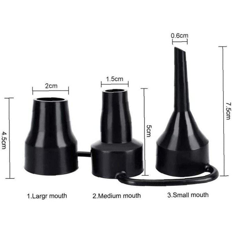 aoukoslt Black Air Pump Replacement Nozzles, Plastic Pump Nozzles, 3