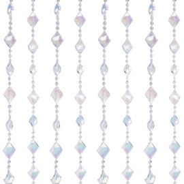 AHANDMAKER 33 Feet Crystal Beads Strand Crystals Garland Clear AB Beads Chain Trim Diamond String Decorations for Home Wedding Party Decoration and DIY Craft Christmas Tree