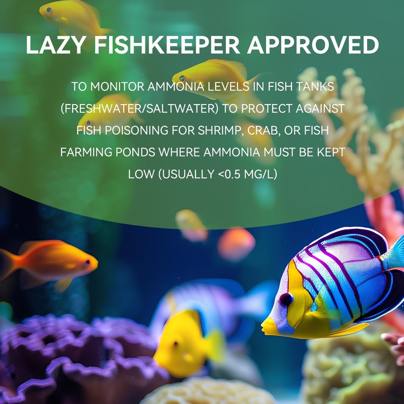 Yiffer 75-Count Ammonia Test Strips for Fish Tank, Freshwater &
