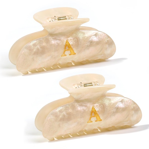 Acrylic Letter Hair Clips For Women - 2 Pcs Stylish