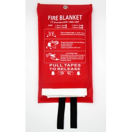 Toneeko Fiberglass Fire Blanket for Emergency Surival, Flame Retardant Protection and Heat Insulation, Designed for Kitchen,Fireplace,Grill,Car,Camping(White(1.0 * 1.0m))