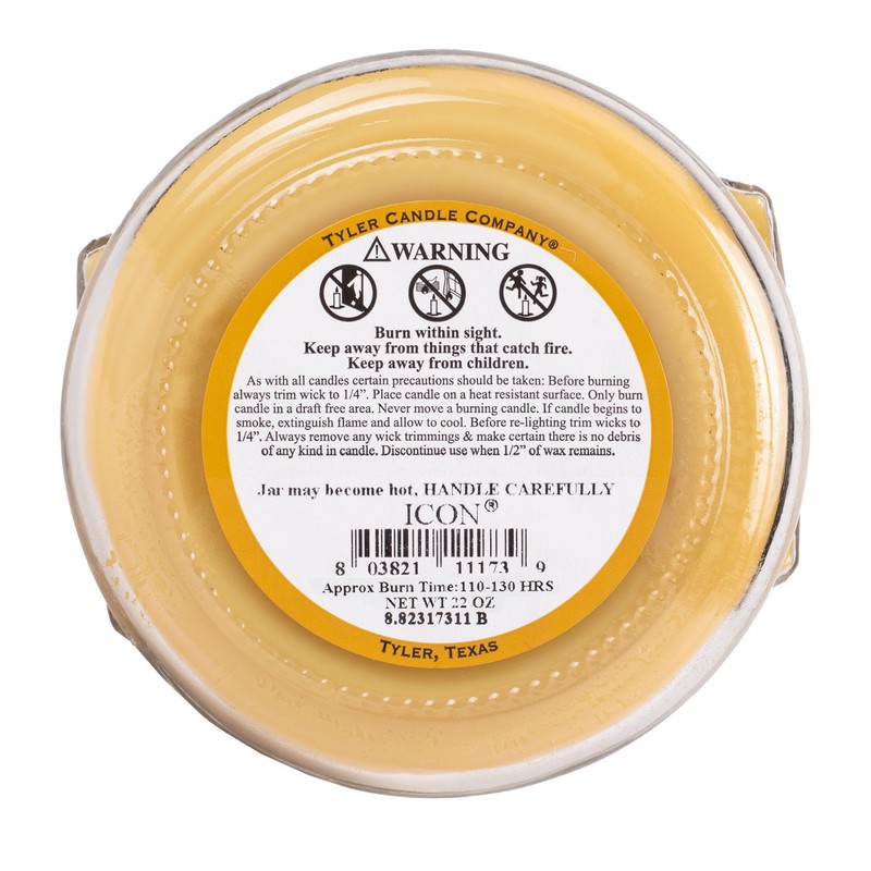 Tyler Glass Fragrance Candle 22 Oz,Icon,Gold (22oz)