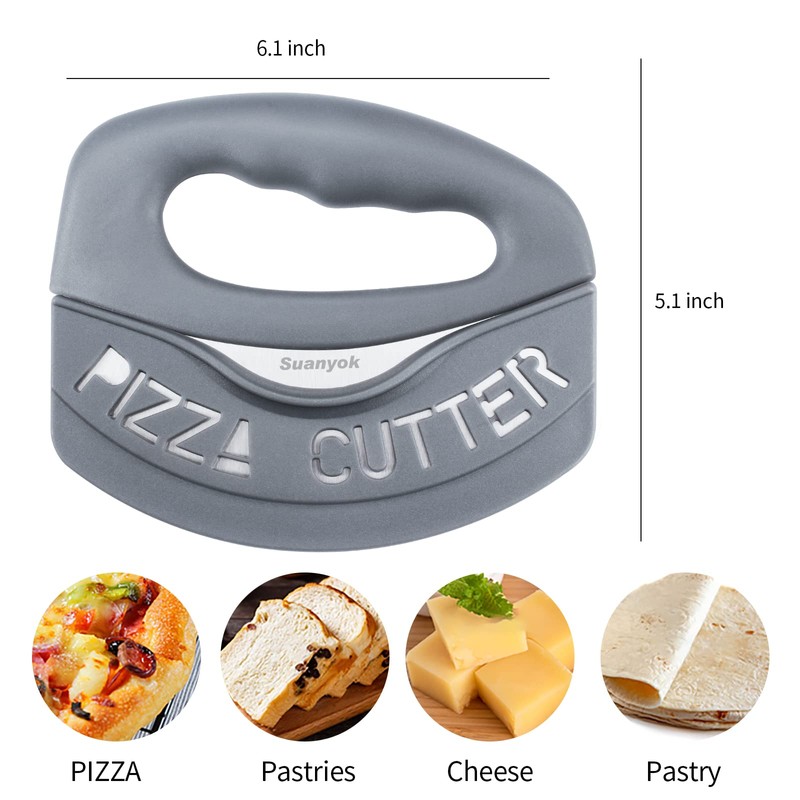Suanyok Premium Pizza Cutter Food Chopper-Super Sharp Blade Stainless Steel