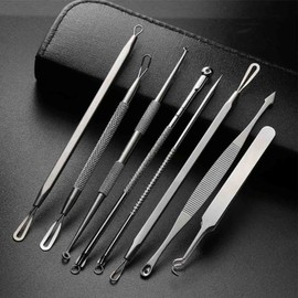 Blackhead Remover Pimple Comedone Extractor Tool Best Acne Removal Kit - Treatment for Blemish, Whitehead Popping, Zit Removing for Risk Free Nose Face Skin (9 Piece Set)