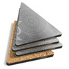 4 x Triangle Coasters - BW - Green Mandala Sign