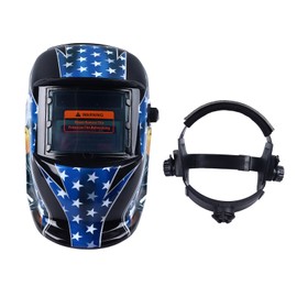 Auto Darkening Welding Helmet Large View Solar Powered Wide Shade Range Hood for MIG TIG Arc Adjustable Blackness