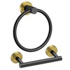 FORIOUS Black Gold Toilet Paper Holder Wall Mount, SUS304 Stainless