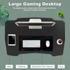 Gmaing Desk 35.4in PC Computer Desk, Blue Ergonomic Gaming Table